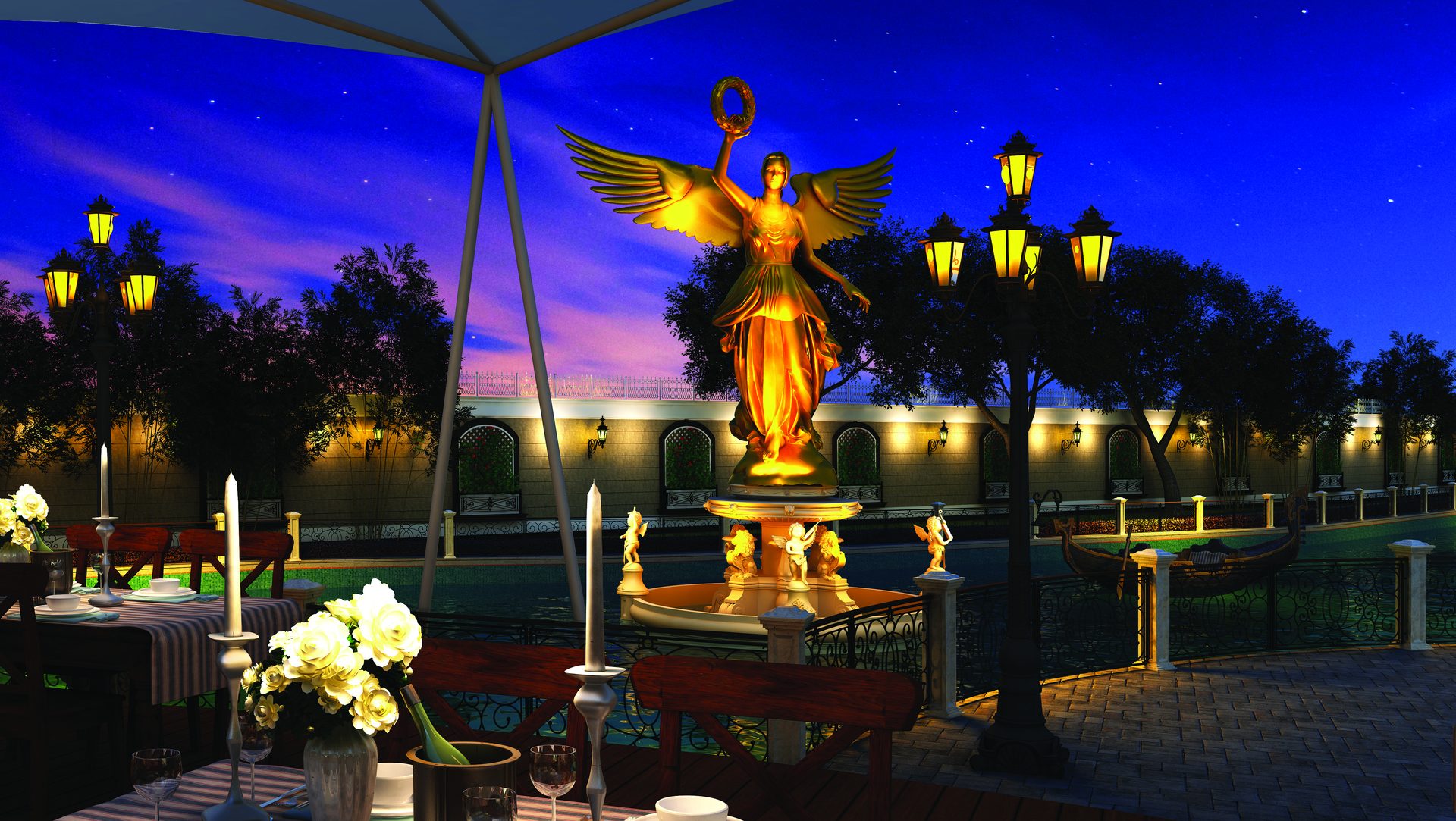 Riverside open restaurant